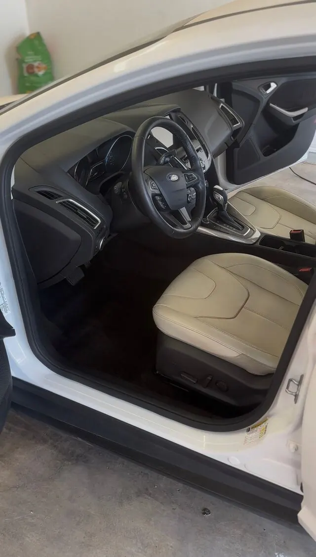 Clean beige Ford interior after detailing